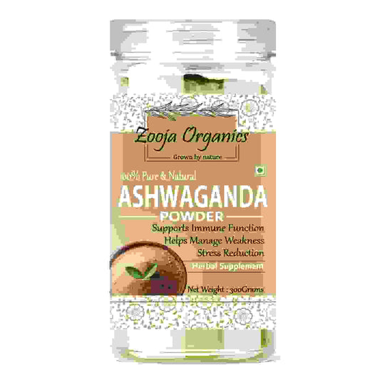 Zooja Organics Ashwagandha Powder | 100% Pure & Natural Herbal Supplement | Immunity, Strength & Stress Relief | 300g