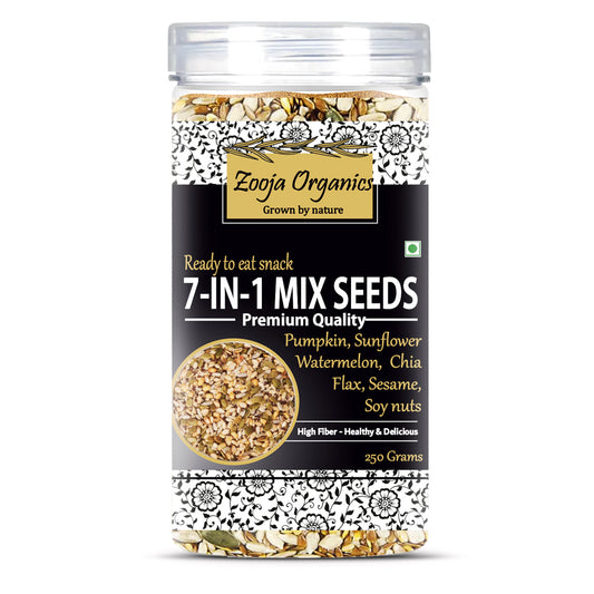 Zooja Organics 7-in-1 Premium Mix Seeds | Ready-to-Eat Superfood Snack | 250g